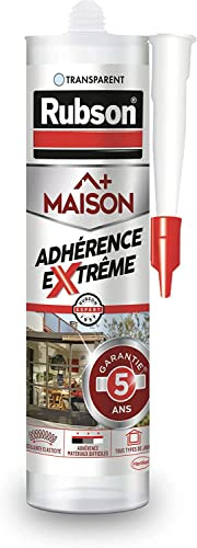 Rubson Haus, transparenter Dichtstoff, extrem haftend, Dichtstoff auf Elastomer-Basis, einfaches Glätten, hervorragende Haftung auf allen Untergründen, Dichtungen für Innen und Außenbereich, 280 ml
