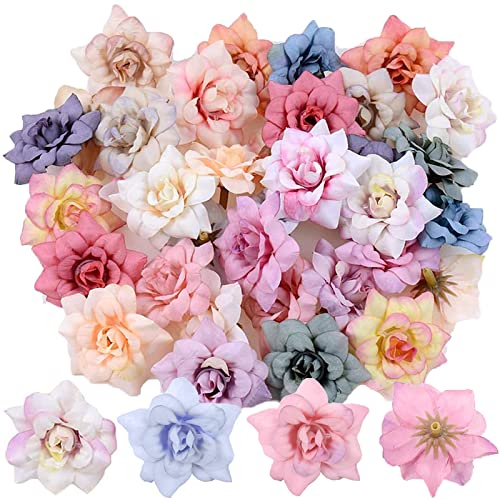 YUANHEHE Kunstblumen Basteln Blumenköpfe 50 Stück Blüten Seidenblumen Blumen Köpfe Künstliche Blume Blütenköpfe Deko Kunstblumen Köpfe Blumen Rosen Für DIY Hochzeit Party Dekoration Handwerk