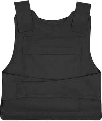 SHZICMY Polizei Stichschutzweste Verdeckte mit Manganstahl-Scheibe, Schutzweste Türsteher Stichfeste Unterziehwest Selbstverteidigende Kleidung Sicherheitsstoßfeste Weste 50 * 58 cm