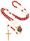 FindChic Kette für Herren Jungen Retro Jesus Christus Kruzifix Kreuz Rosenkranz Kommunion Halskette Perlen Katholische Kreuz Anhänger Gold