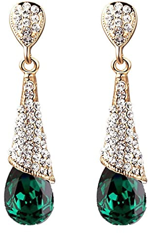 Homxi Damen Ohrringe Hängend,Kupfer Schmuck Ohrringe Wassertropfen mit Zirkonia Gold Ohrringe Hängend Frauen