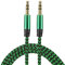 sourcing map 4 Pack Aux Cable 3.5mm Male to Male Nylon Braided 3Ft 3 Pole Hi-Fi Stereo Sound Auxiliary Cord Green for Earphones, Smart Phones, Home/Car Stereos, Speakers, Computers