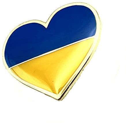 Love Ukraine Herz-Anstecknadel aus Metall, Emaille, Länderflagge, Anstecknadel, Metall