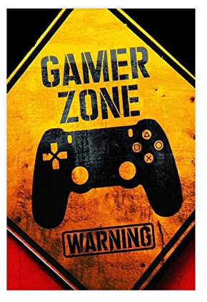 FUKITT The Gaming Zone Poster sur toile pour décoration de chambre à coucher, paysage sportif, bureau, chambre, cadeau sans cadre, 30 x 45 cm