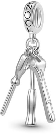 GNOCE Household Tools Triple set Pendant Charms for Bracelet 925 Sterling Silver Dangle Charm for Women Mother's Day Gift Fit Bracelets