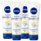 Nivea Handcreme 3in1 Anti-Alter Q10 & UV-Filter Anti-Falten, Feuchtigkeitsspendende Lotion verhindert Flecken und Erweichen der Nagelhaut - 4 Flaschen à 100 ml