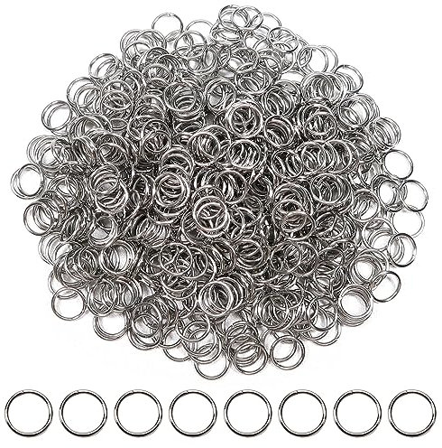 TOAOB 500 Stück Jump Ringe Spaltringe 8mm Edelstahl Sprungringe Offene Biegeringe Verbindungsringe für DIY Schmuckherstellung Halsketten Armband Schlüsselanhänger
