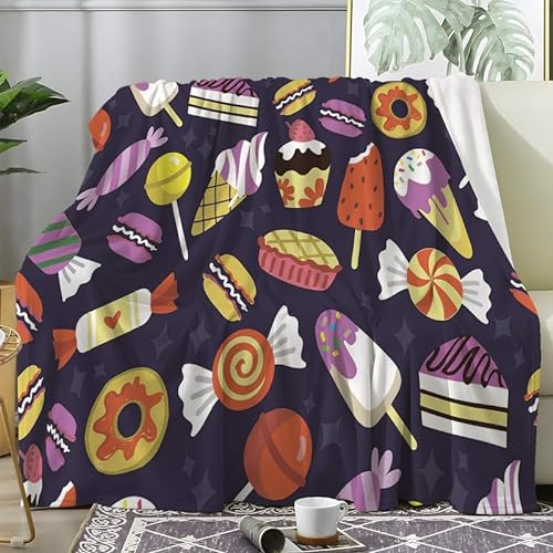 Kuscheldecke Kinder Nachtisch Lila Gewichtsdecke Flauschig Weich und Warme Flanell Decke TV-Decken Sofadecke Wohndecke Picknickdecke, Langlebig Erwachsener Decke (130X150 cm)