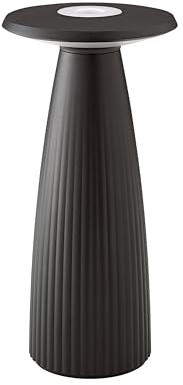 SIGOR Nuflair - Dimmbare LED Akku-Tischlampe mit integrierter Blumenvase Indoor & Outdoor, IP54 spritzwassergeschützt, Höhe 24 cm, aufladbar mit easy-connect puk, 12 h Leuchtdauer, nachtschwarz