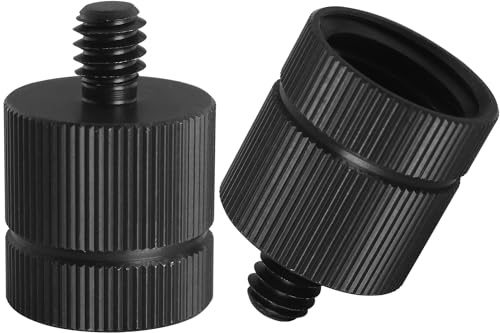 LUORNG Stativ-Adapter, Laser-Level-Stativ, Umwandlungsgewinde, Adapter, 5/8-11 Buchse auf 1/4 Stecker, geeignet für verschiedene Fotoausrüstung, schwarz, 2 Stück
