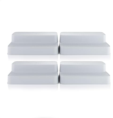 Minky 2 Tier Shelf Organisers - 4 Pack, Grey, Kitchen Shelf & Spice Organiser, Two Tier Cupboard Storage Organiser, Space Saving, UK Made