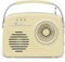 Setty Radio Retro 50's Portable Wireless FM Radio Reception Retro Vintage Radio as Kitchen Decoration with USB SD Card, Aux Function (Beige)