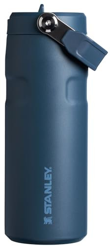 Stanley IceFlow Flip Straw 2.0 Water Bottle 16 OZ | Built-In Straw with Larger Opening | Lightweight & Leak-Resistant | Insulated Stainless Steel | BPA-Free | Navy