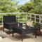 WRJENFSC Lounge Möbel Outdoor Balkon Sitzgruppe Patio Lounge Stuhl 2-TLG. Garten-Lounge-Set mit Auflagen Poly Rattan Schwarz Geeignet für Garten, Hinterhof, Rasen, am Pool