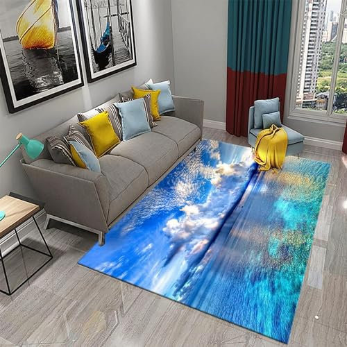 Tappeto Da Gioco Per Bambini Stampato In 3D Bellissimo Cielo Azzurro E Vista Sul Mare Tappeto Per Area Giochi Per Cameretta Per Bambini Tappeto Per Bambini Tappeto Grande Per La Casa 80 X 160-5B2N9O6