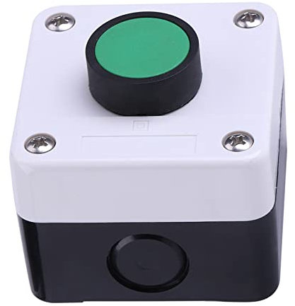 Nimomo Grüner Knopf wetterfester Druckknopf, Aufputz Taster, Gehäuse Druckknopfschalterbox, Tastenschalter Druckknopfschalter EIN-Knopf-Steuerbox für Türöffner