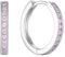 Starchenie Creolen Ohrringe 925 Silber mit Rosa Turmalin Zirkonia für Damen Huggie Ohrhänger Hypoallergen Schmuck Geschenk