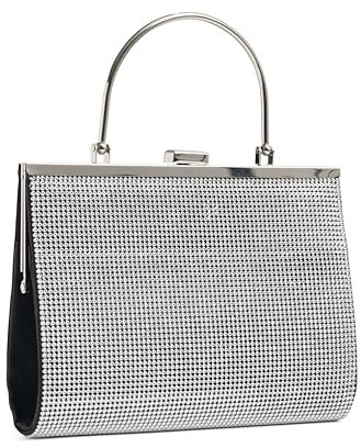 Michelle Moon Handtasche Damen Klein Elegant mit Glitzer | Abendtasche Schwarz | Clutch Schwarz für Hochzeit, Party und besondere Anlässe | Handtasche Damen Schwarz mit abnehmbarer Schulterkette