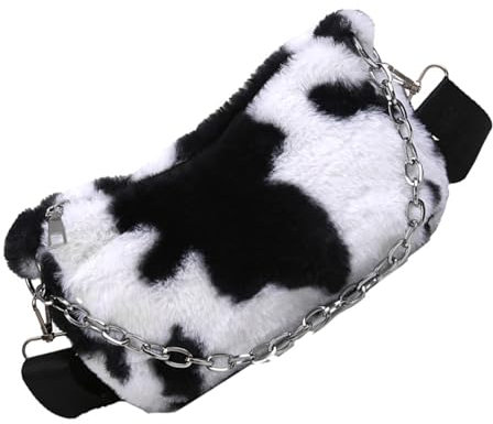 GALPADA 1stk Plüschtasche Mit Kuhmuster Tasche Mit Reißverschluss Umhängetasche Mini-geldbörse Brieftaschen Für Frauen Damen Geldbörsen Frauen-tasche Damen-tragetaschen Polyester