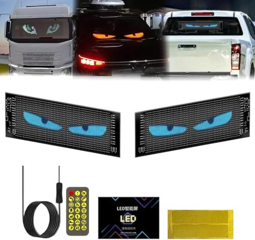 Lampe Oculaire Colorée pour Fenêtres de Voiture - Panneau LED Programmable, Écran Souple, Affichage Étanche, Dynamique à Faire Soi-Même