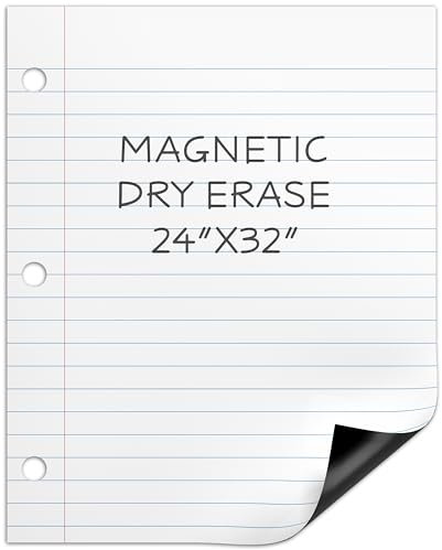 SCRIBBLEDO Riesiges magnetisches Notizpapier für Klassenzimmer, 66 x 81,3 cm, Grundklassenzimmer, Muss für Lehrer, Elementar, trocken abwischbar, magnetisch, liniert, für Whiteboard, Notizlisten,