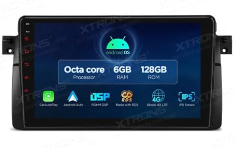 Radio GPS Android 14 para BMW E46 WiFi 4G Carplay coche XTRONS IXAP9446BL (6G + 128G)