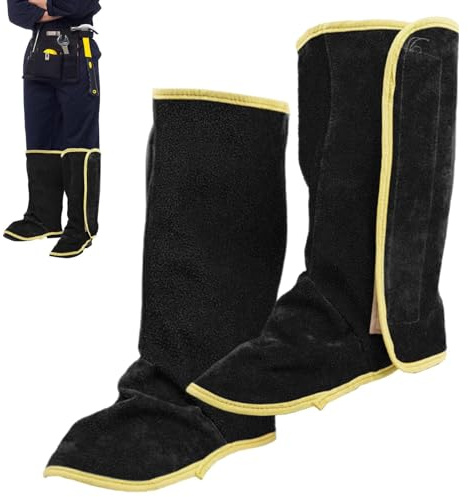 Protectores para botas de soldadura, protección de fundas de botas de soldadura, de vacuno, resistentes al calor y a la abrasión, polainas de soldadura para soldadores