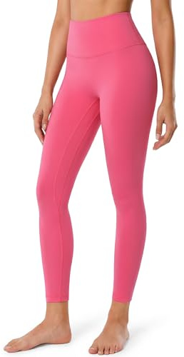 Colorfulkoala Dreamlux Leggings de Sport Femme sans Couture Avant 7/8 Pntalon Yoga, Rose Bonbon, M