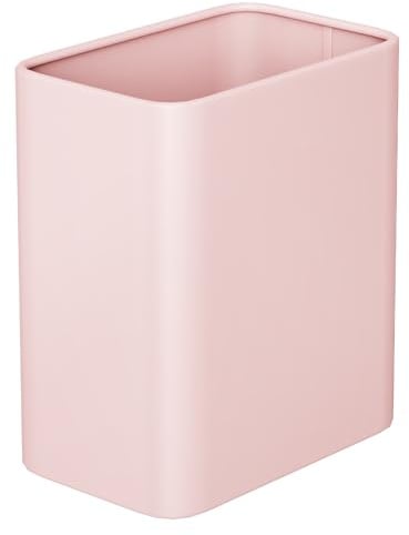 Cesun Cestino della spazzatura da bagno rosa da 2,1 galloni, piccolo cestino moderno in metallo per ufficio, cestino per rifiuti in acciaio inox, per camera da letto, ufficio, WC, camper, vicino alla
