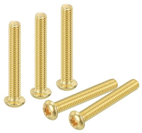 sourcing map 20Pcs Brass Machine Screws, M3x20mm Phillips Pan Head Fastener Machinery Bolts, Pan Head Fastener Bolts for Furniture, Office Equipment, Electronics, Brass Tone