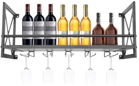 YNAADYH Glas Weinregal Vintage Wandbar Weinregal Weinflaschenhalter Wand Flaschenregal