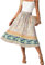 GRECERELLE Jupe midi longue d'été pour femme - Ligne A Flowy - Avec poches - Légère et aérée, rose vert clair, XXL