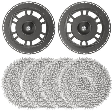 4 Paños de Fregona con 2 Soporte de Repuesto Accesorios, Adecuadas para Dreame L10s Pro Ultra Heat, X30 Ultra, X40 Ultra, X40 Master, L40 Ultra, L20 Ultra, Mova E30 Ultra Robot Aspirador