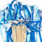 50 Stück Wedding Wands, Wedding Wands Sitzplan Hochzeit Luftschlangen mit Groß Glöckchen und Hochzeitsbändern, Zauberstäbe Seidenfeenstab für Hochzeiten, Geburtstage,Feiertagsfeiern (Blau)