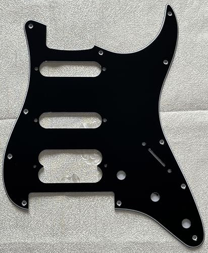 Pickguard de guitare compatible avec Fender Player Stratocaster Floyd Rose HSS Style Pickguard (3 plis noir)