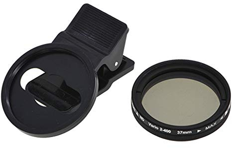 2 in 1 37 mm Clip-on ND 2-400 Telefono Cellulare Fotocamera Filtro Obiettivo + Kit Clip