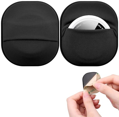 Powerruif 2 Stück für Airtag-Halterung mit 3m-klebestift, Air Tracker Tag Klebe-Montage-Sticker für AirTag Versteckte Schutzhülle für TV Gepäck Handtaschen Laptop Rucksack Fahrrad Auto (Schwarz)
