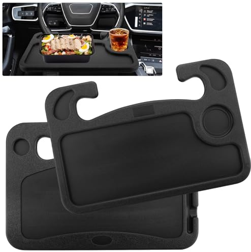 Car Table Steering Wheel Desk,Double Sided Car Table & Tray | Car Laptop Holder & Sturdy Food Tray,Multi-Purpose Portable Vehicle Seat Mount for Working, Eating & Reading