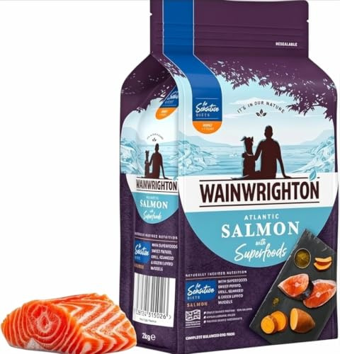 New Wainwright's Sensitive Adult Dry Dog Food Atlantic Salmon With Superfoods 2kg