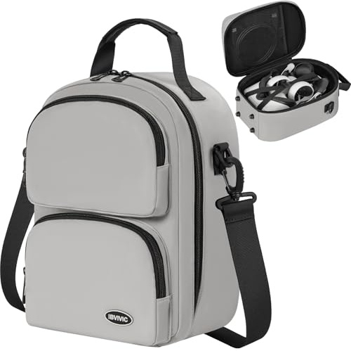 IBVIVIC Large Carrying Case for Oculus Quest 2/Meta Quest 3/Quest 3S, Hard Travel Case for BOBOVR S3 Pro/Kiwi Design Battery Head Strap and Other Accessories Travel Storage Case (Grey)