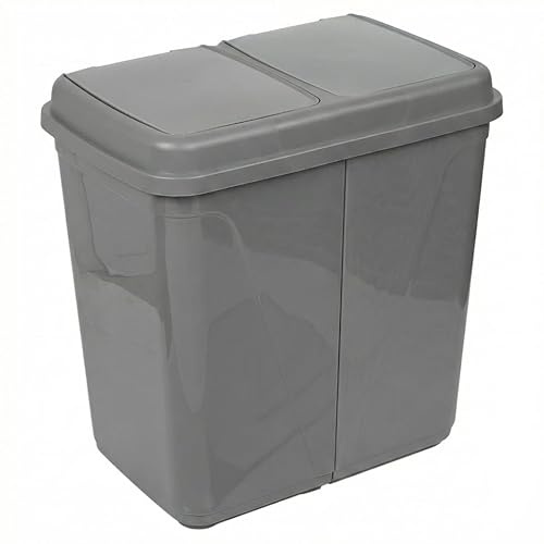 URNLIVING 90L Double Kitchen Recycling Bin Under Sink | Dual Compartment Pull-Out Trash Can - Grey