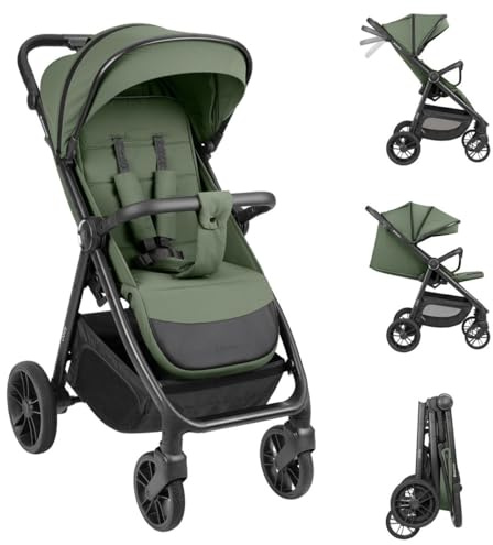 Kikka boo Kinderwagen, Buggy Jody PU-Räder Federung Hinterradbremse 5-Punkt-Gurt grün
