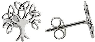 Sterling Silber keltischer Baum des Lebens Post Ohrstecker