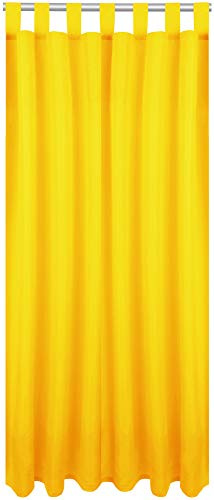 Bestlivings Blickdichte (Gelb) Gardine mit Schlaufen in 140x225 cm (BxL), Vorhang Dekoschal als Sichtschutz