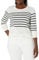 Amazon Essentials Women's Long-Sleeve Lightweight Crewneck Jumper (Available in Plus Size), Black White Placed Stripe, S