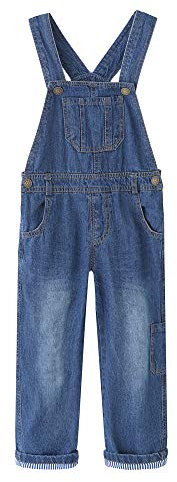 GRANDWISH Boys Girls Dungarees Blue Denim Bib Overalls 8 Years
