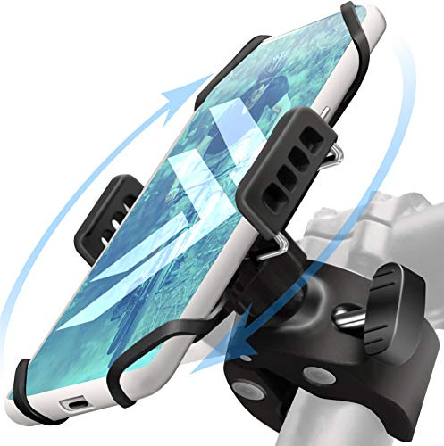 E Tronic Edge Bike Phone Holder - Adjustable, Rotating, Universal Phone Mount for Bicycle - Compatible w/All Cell Phones and Handlebars