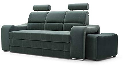 Sofa mit Bettkasten Schlaffunktion Couch Vilni Polstersofa 3-Sitzer Garnitur grün grau schwarz04 (3-Sitzer Sofa)