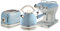 Ariete ARPK18 Retro Style Dome Kettle, 2 Slice Toaster and Espresso Machine Set, Vintage Design, Blue