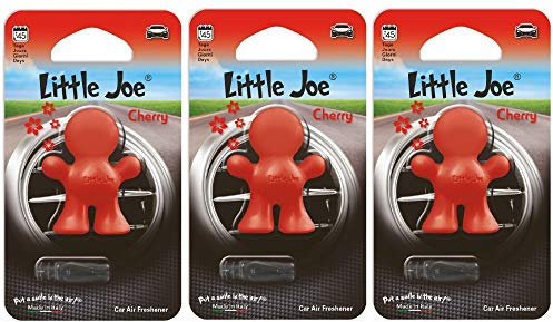 Little Joe - Lot de 3 désodorisants zi - Pour 45 jours d'air frais dans la voiture, le camion, le bureau, l’appartement, l’armoire et autres (Rouge/cerise)